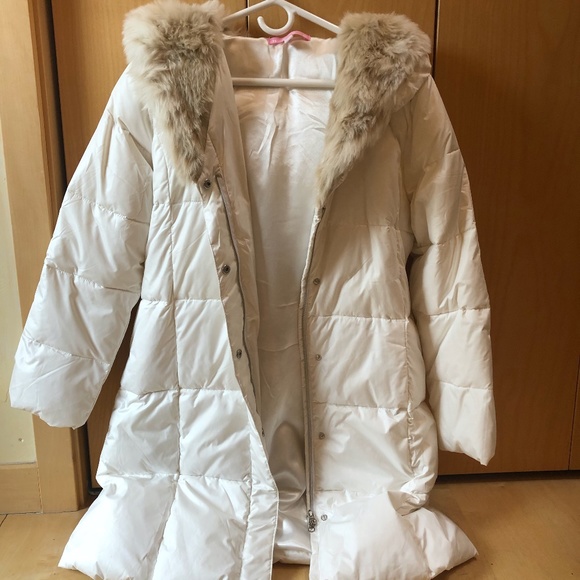 Bright White Fur Lined Winter Longline Kids Jacket - Picture 1 of 5